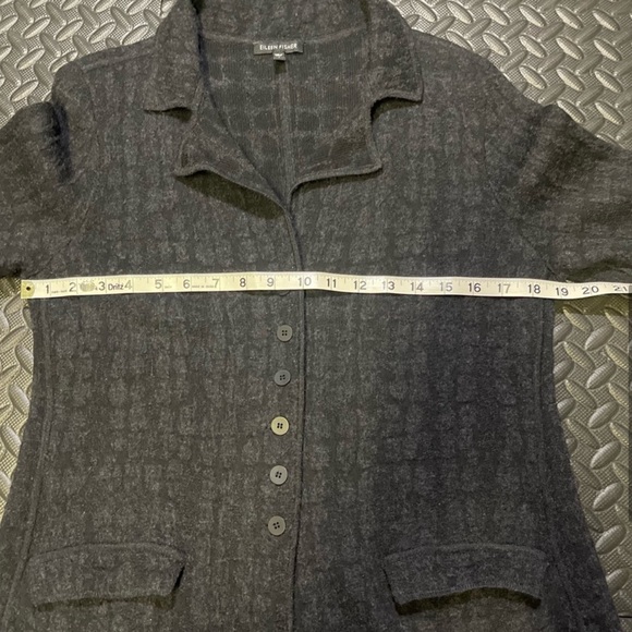 Eileen Fisher Wool Cotton Blend Sweater Jacket Size Small Black - Picture 7 of 11